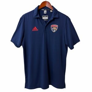 Florida Panthers NHL Adidas Primeblue Navy Training Polo Shirt Men's Small